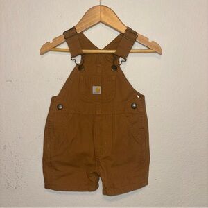 Carhartt Brown Kids Short Overalls, size 6 months